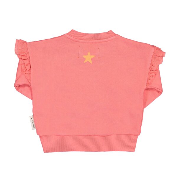 Piupiuchick sweatshirt with frills | pink "sun" print